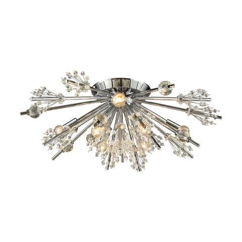 Starburst 8 Light Semi Flush in Polished Chrome