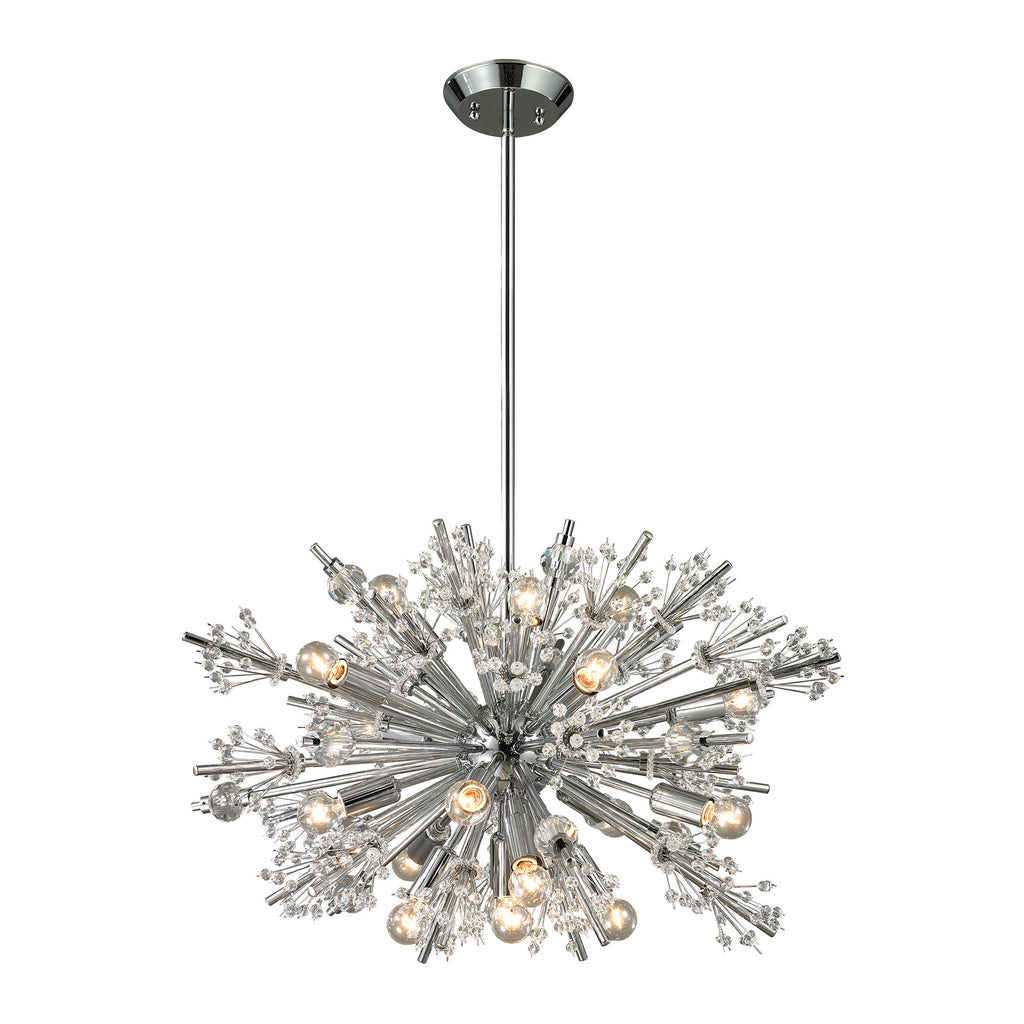 Starburst Collection 19 light chandelier in Polished Chrome