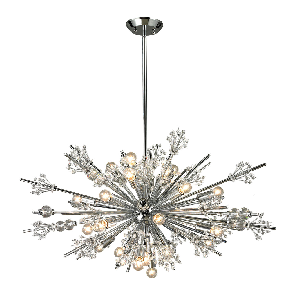 Starburst Collection 24 light chandelier in Polished Chrome