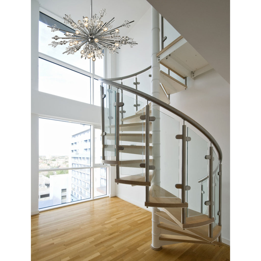 Starburst 24-Light Chandelier in Polished Chrome