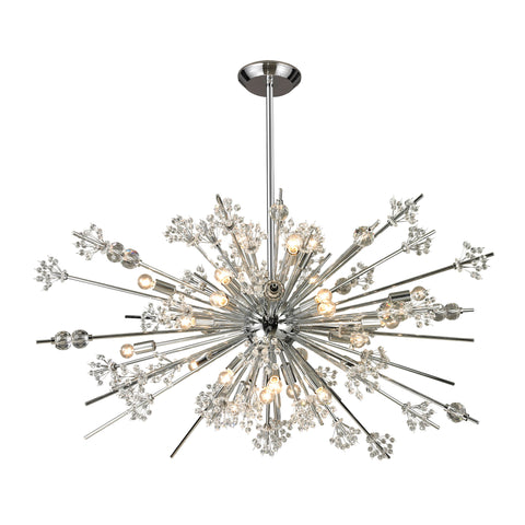 Starburst Collection 29 light chandelier in Polished Chrome