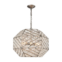 Constructs 8 Light Chandelier in Weathered Zinc