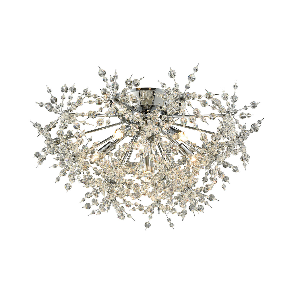 Snowburst 6 Light Semi Flush in Polished Chrome