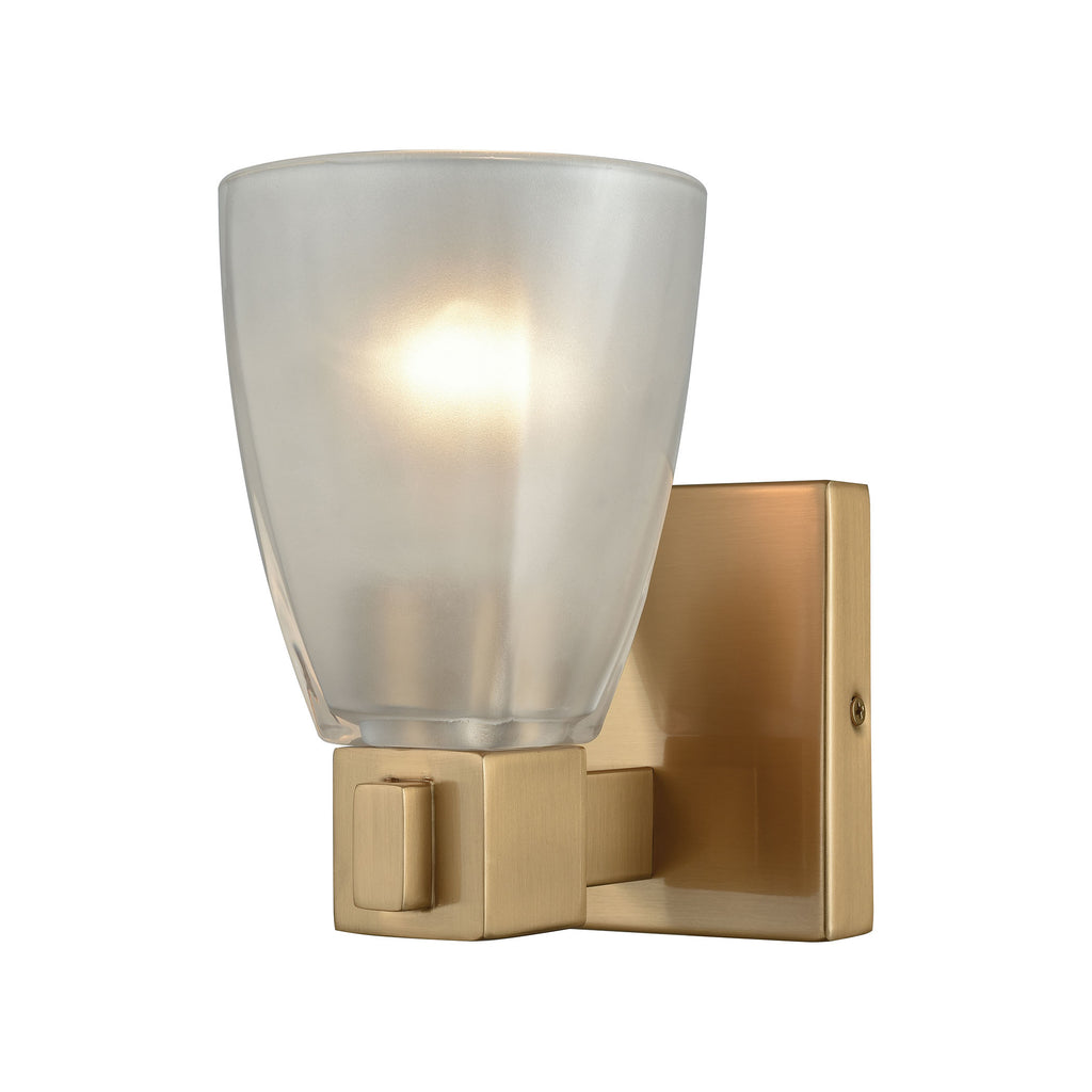Ensley 1 Light Vanity in Satin Brass with Frosted Glass