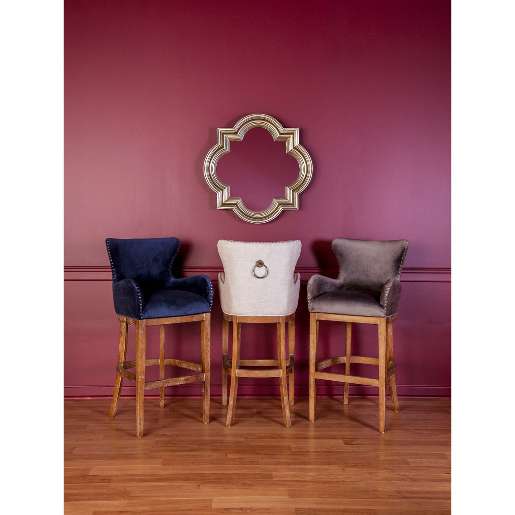 Roxie Cream Linen Bar chair