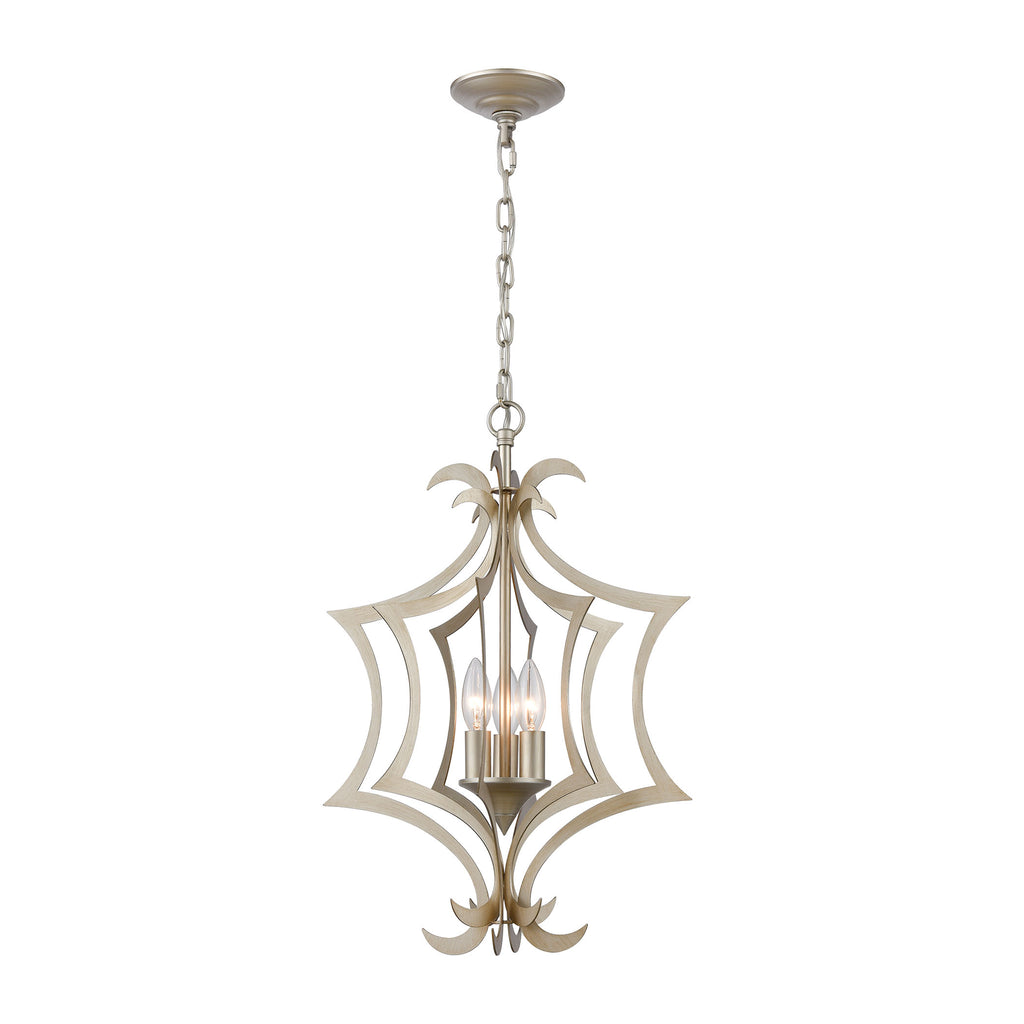Delray 3-Light Pendant in Aged Silver