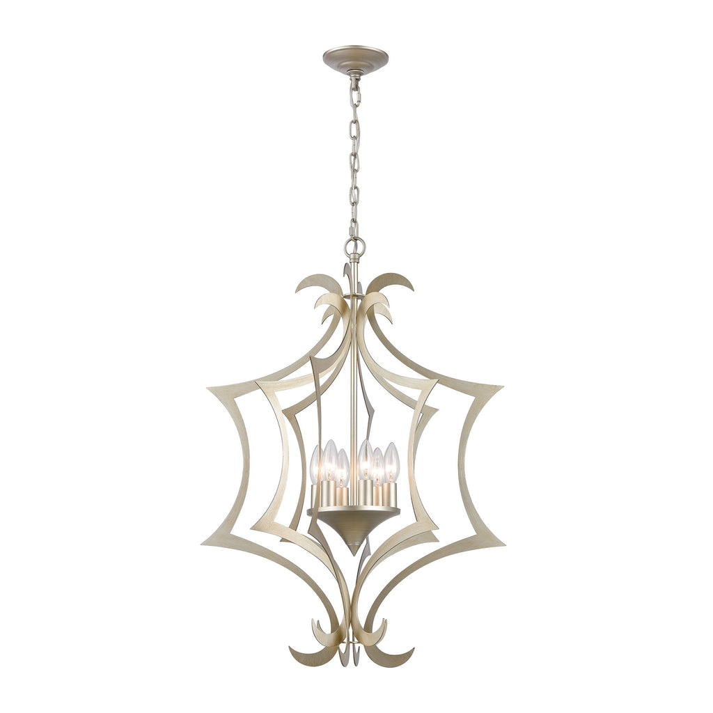 Delray 6-Light Pendant in Aged Silver