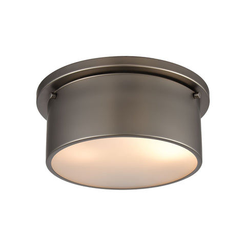 Flushes 2-Light Flush Mount in Black Nickel with Frosted Glass