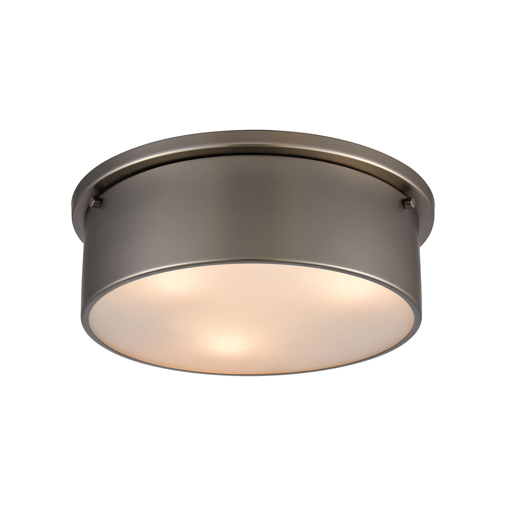 Flushes 3-Light Flush Mount in Black Nickel with Frosted Glass