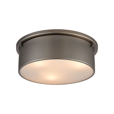 Flushes 3-Light Flush Mount in Black Nickel with Frosted Glass