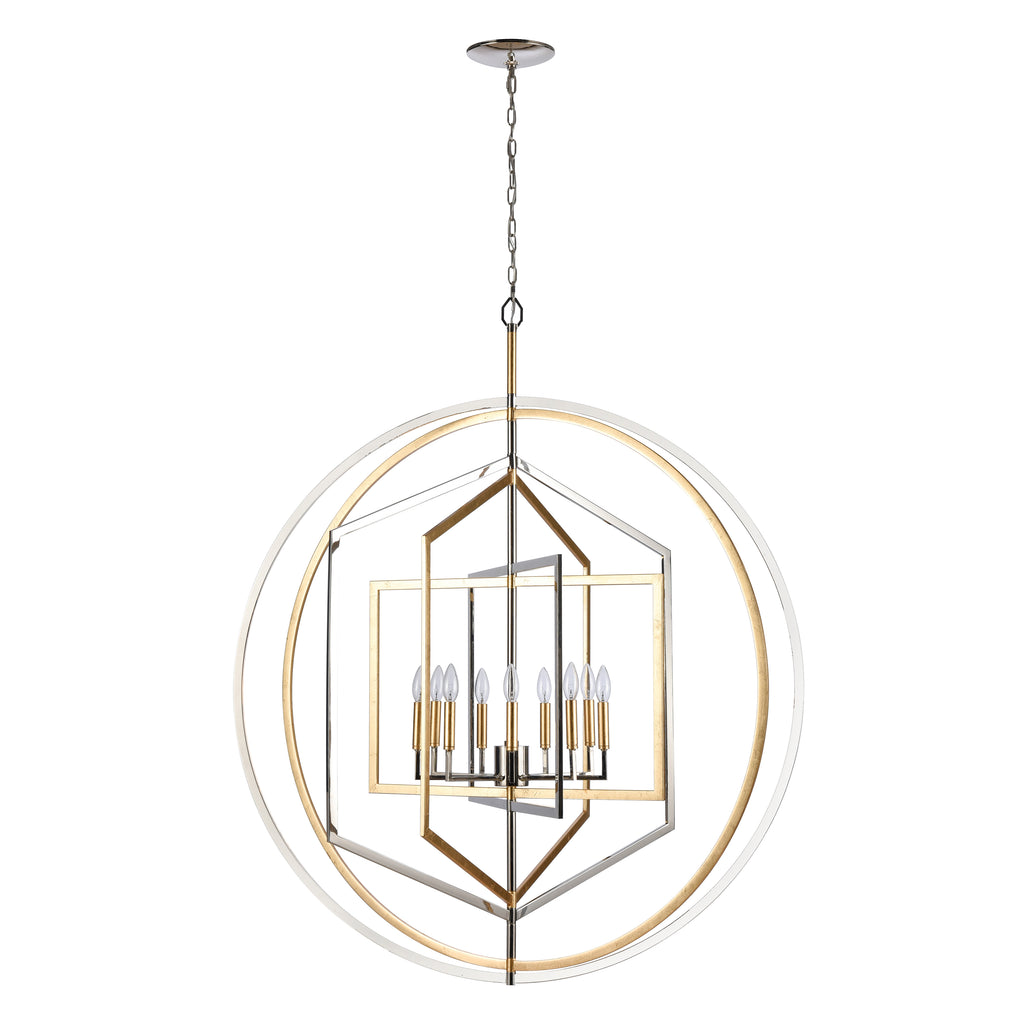 Geosphere 46'' Wide 9-Light Chandelier - Polished Nickel