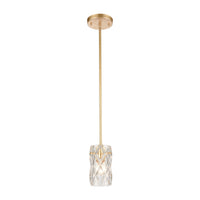 Jenning 1-Light Mini Pendant in Parisian Gold Leaf with Clear Crystal