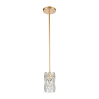Jenning 1-Light Mini Pendant in Parisian Gold Leaf with Clear Crystal