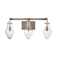 Culmination 3-Light Vanity Light in Weathered Zinc with Clear Glass