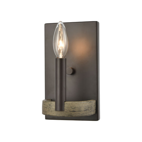 Transitions 1-Light Sconce in Oil Rubbed Bronze and Aspen