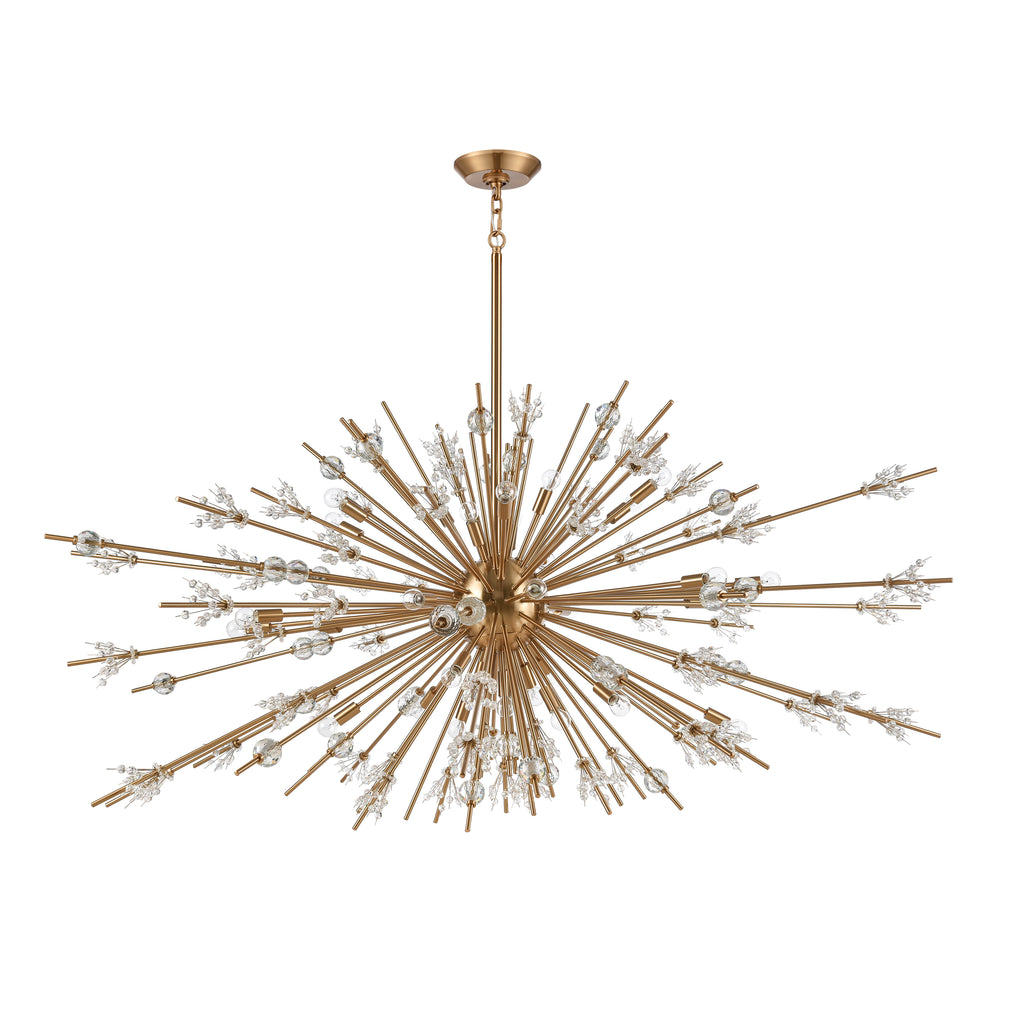 Starburst 72'' Wide 31-Light Chandelier - Satin Brass