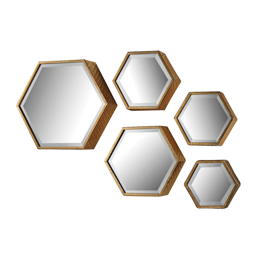Hexagonal Mirrors - Set of 5