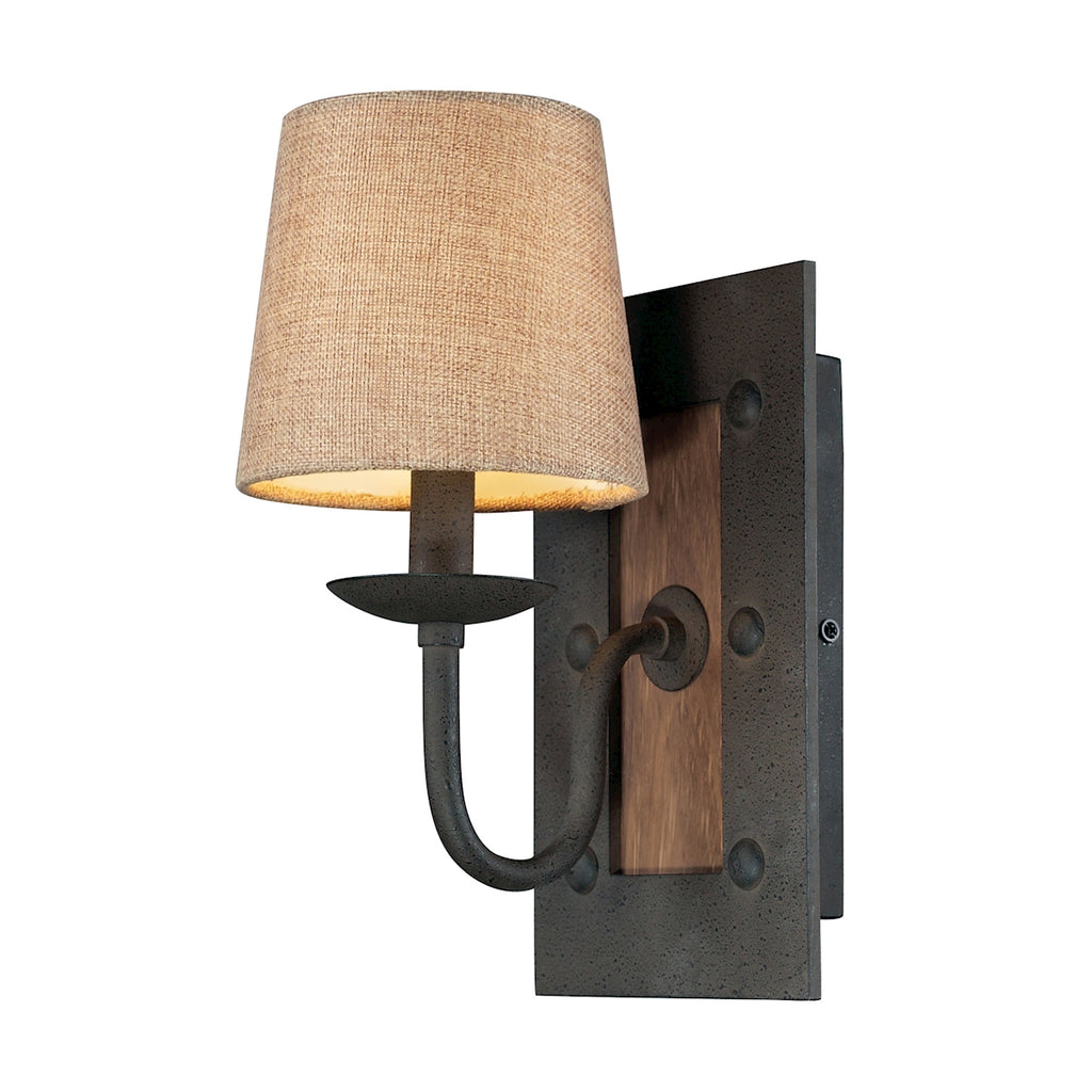 Early American 1-Light Wall Sconce in Vintage Rust