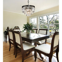 Palacial 3+1-Light Chandelier in Oil Rubbed Bronze with Clear Crystal