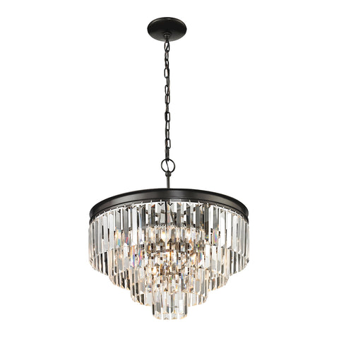 Palacial Collection 4+1 light pendant in Oil Rubbed Bronze