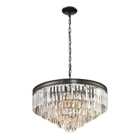 Palacial Collection 5+1-Light Pendant in Oil Rubbed Bronze with Clear Crystals