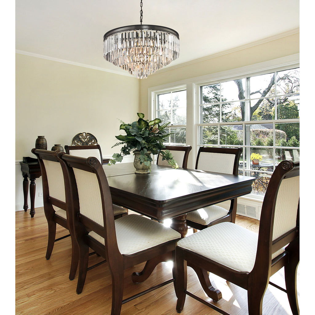 Palacial 5+1-Light Chandelier in Oil Rubbed Bronze with Clear Crystal