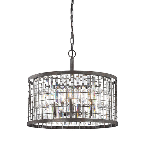 Nadina 6 Light Chandelier in Silverdust Iron
