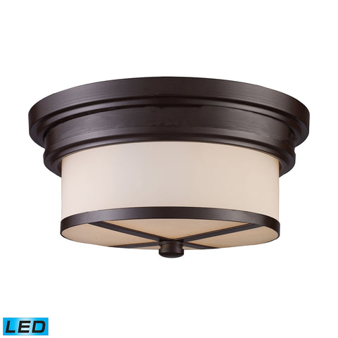 Flush Mount 2-Light in Oiled Bronze - LED, 800 Lumens (1600 Lumens Total) with Full Scale Dimming Ra