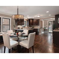 Barringer 6-Light Chandelier in Aged Bronze with Tan Mica Shade