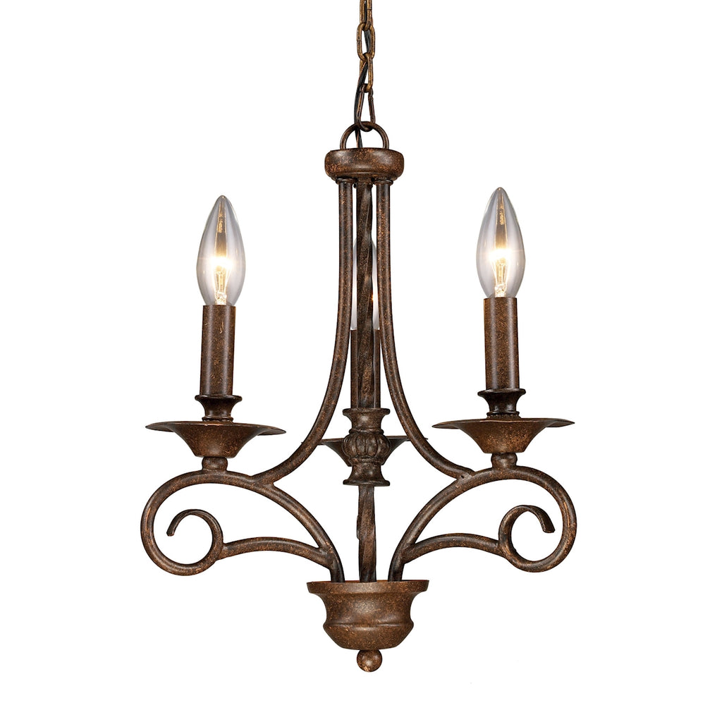 D Gloucester 3-Light Chandelier in Antique Bronze