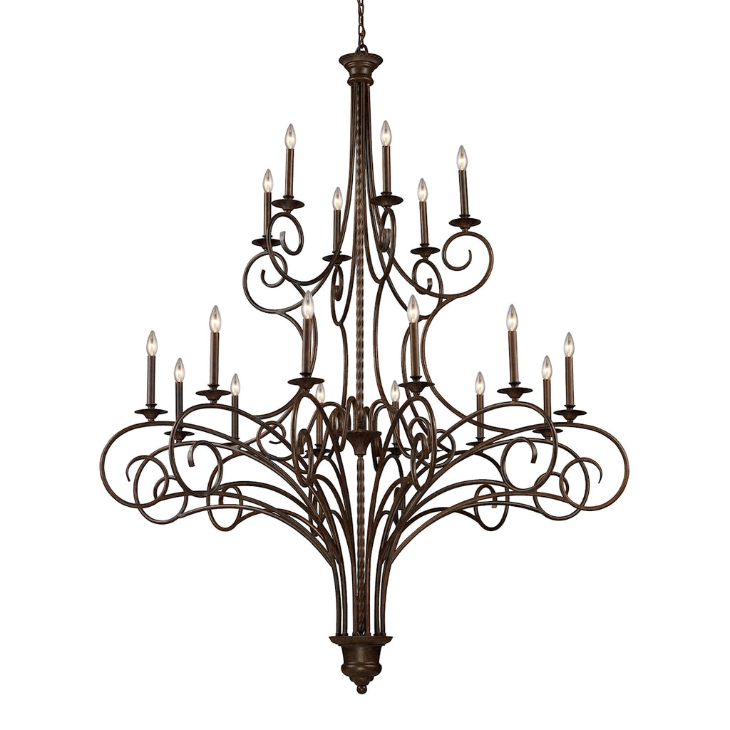 Gloucester 12+6 Light Chandelier in Antique Bronze