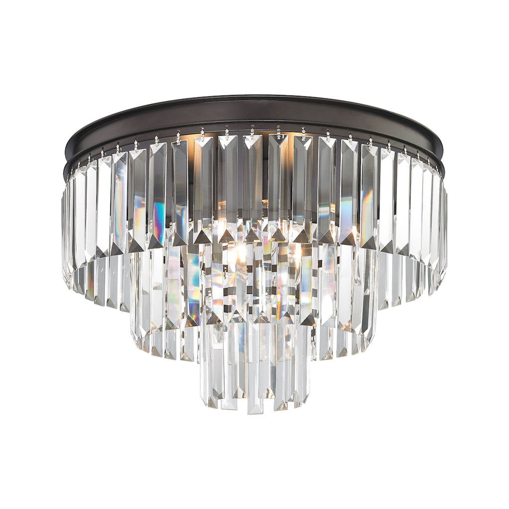 Palacial 3 Light Semi Flush in Oil Rubbed Bronze
