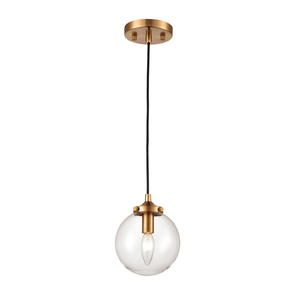Boudreaux 1-Light Mini Pendant in Matte Black with Clear Glass