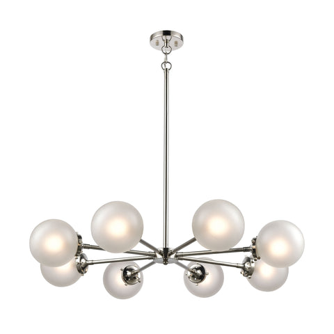 Boudreaux 8-Light Chandelier in Polished Nickel with Frosted