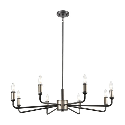 Cortlandt 8-Light Chandelier in Gray Iron