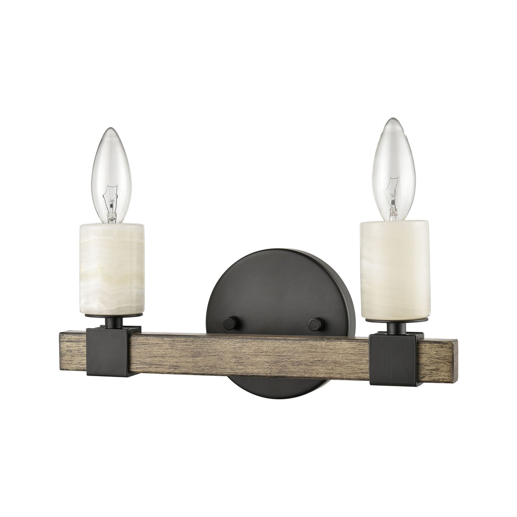 Stone Manor 12'' Wide 2-Light Vanity Light - Matte Black