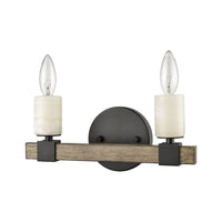 Stone Manor 12'' Wide 2-Light Vanity Light - Matte Black