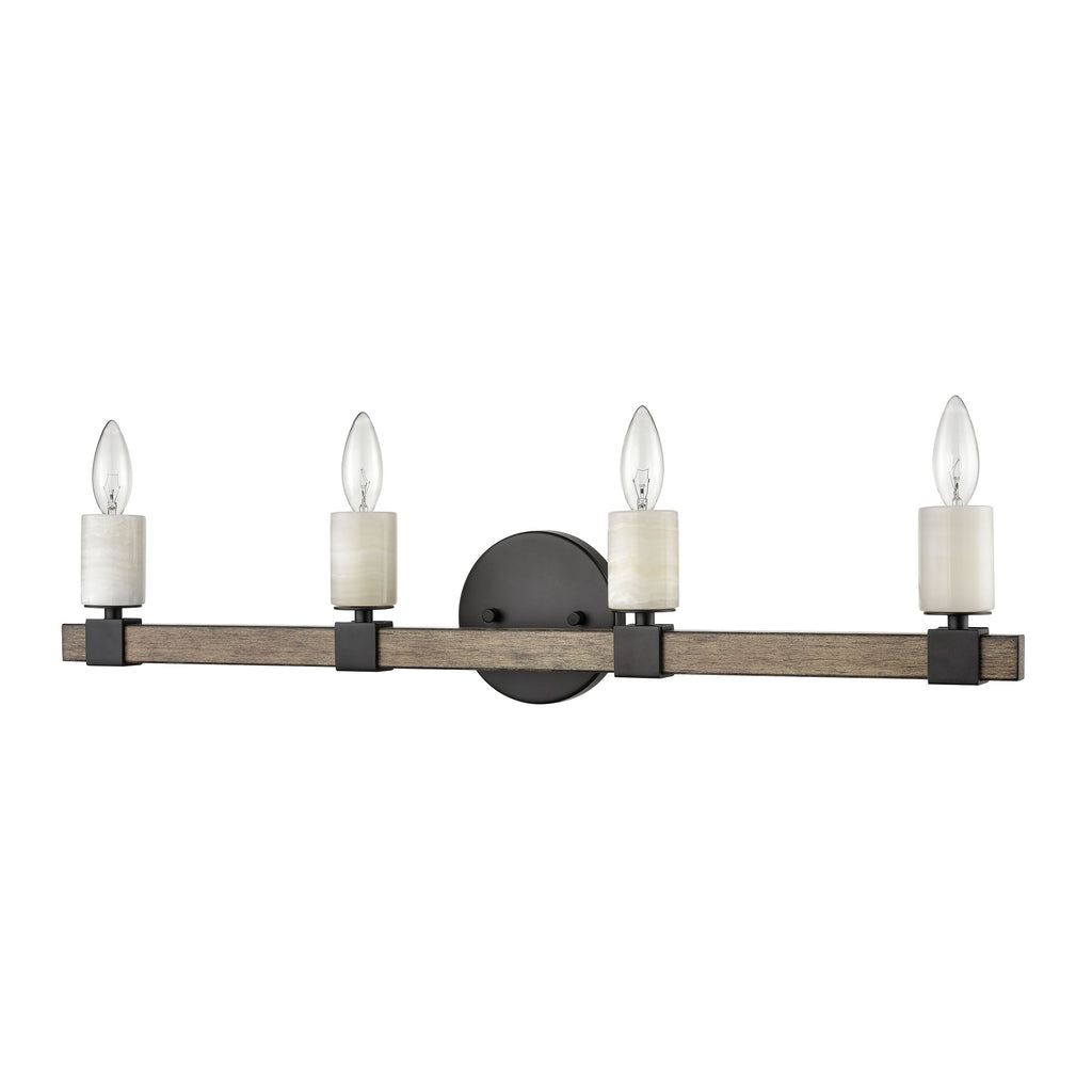 Stone Manor 30'' Wide 4-Light Vanity Light - Matte Black