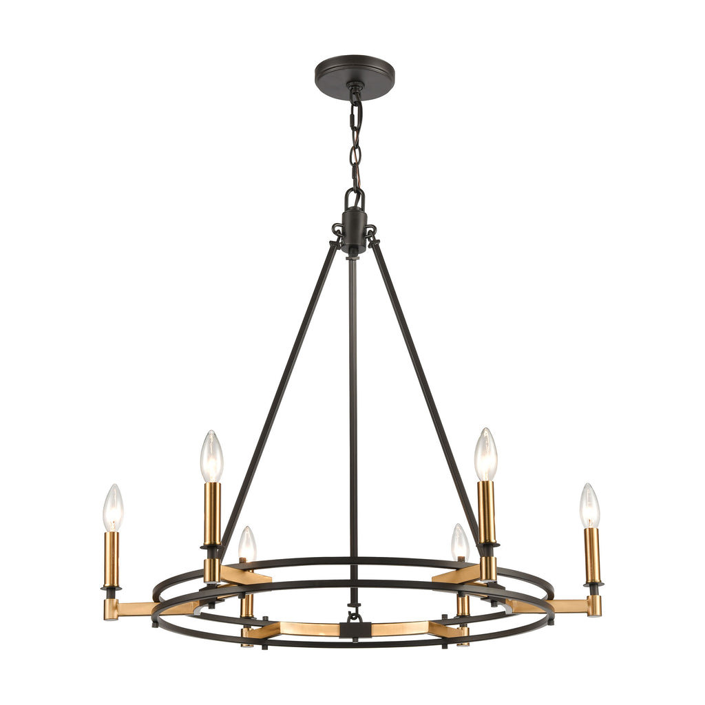 Talia 6-Light Chandelier in Oil Rubbed Bronze and Satin Brass