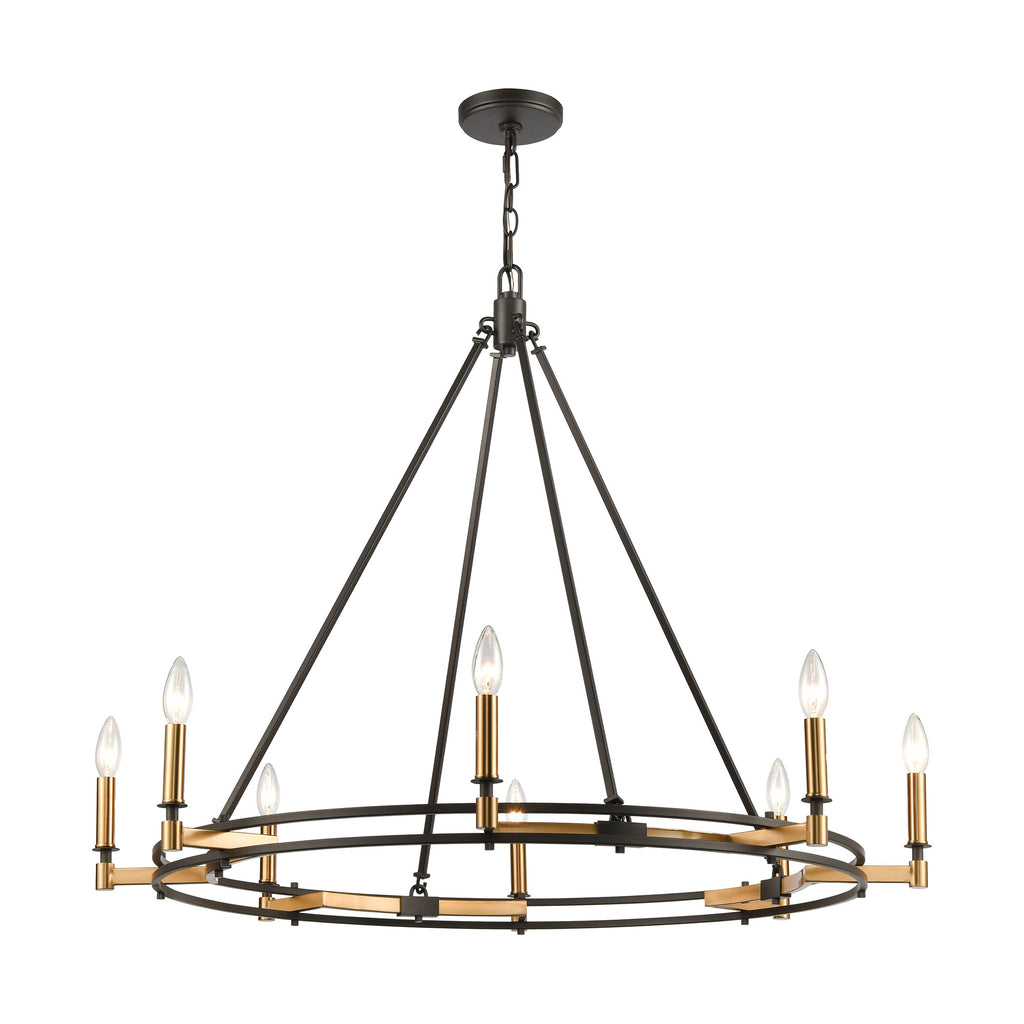 Talia 8-Light Chandelier in Oil Rubbed Bronze and Satin Brass