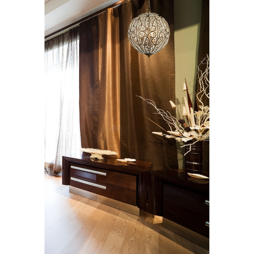 Elizabethan 5-Light Chandelier in Dark Bronze with Crystal