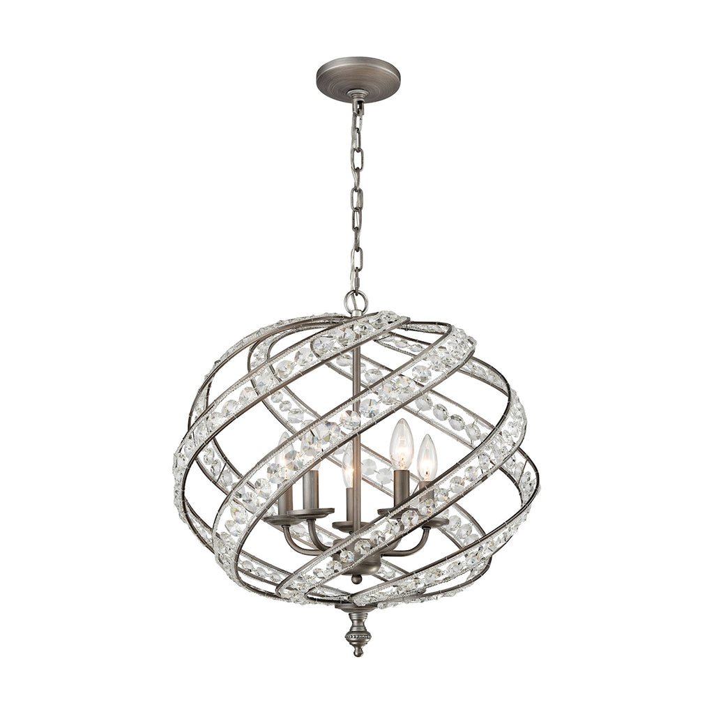 Renaissance 5 Light Chandelier in Weathered Zinc