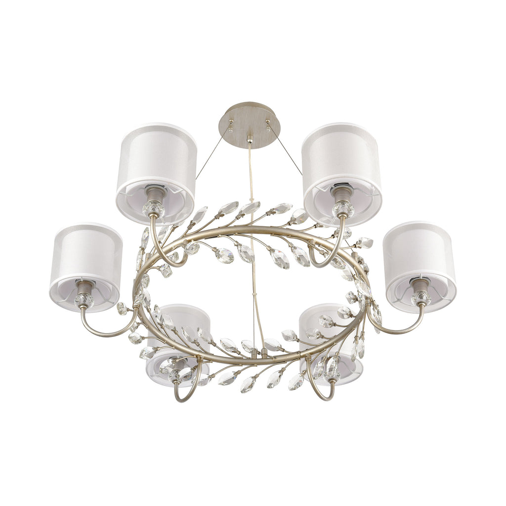 Asbury 34'' Wide 6-Light Chandelier - Aged Silver