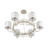 Asbury 34'' Wide 6-Light Chandelier - Aged Silver