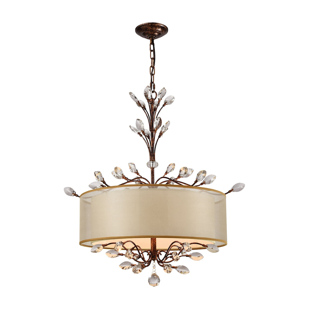 Asbury 4 Light Chandelier in Spanish Bronze