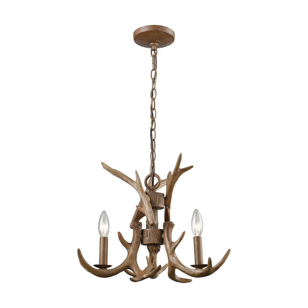 ELK 3 Light Chandelier in Wood Brown