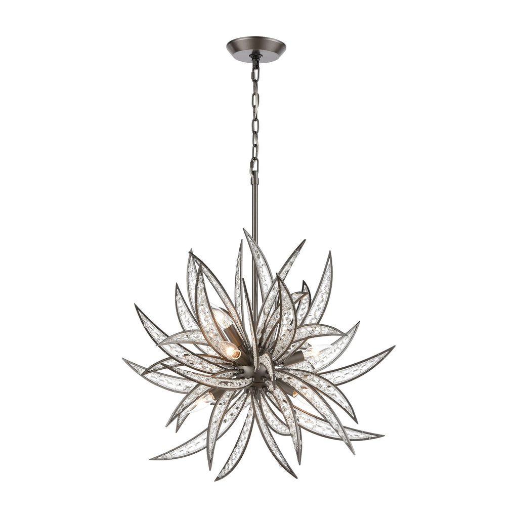 Naples 8-Light Pendant in Dark Graphite with Clear Crystal