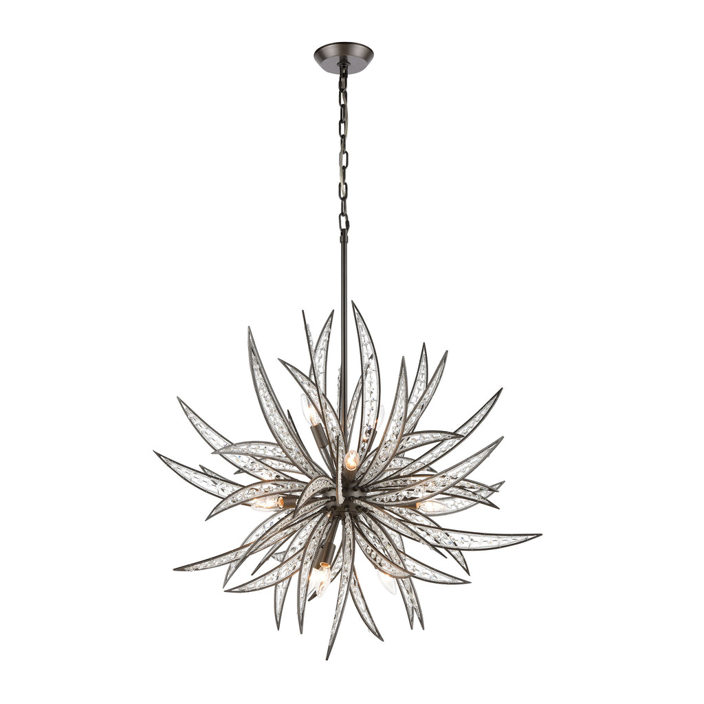 Naples 11-Light Pendant in Dark Graphite with Clear Crystal