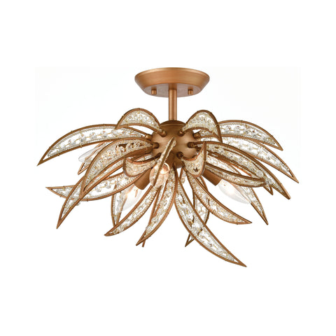 Naples 5-Light Semi Flush in Matte Gold with Clear Crystal