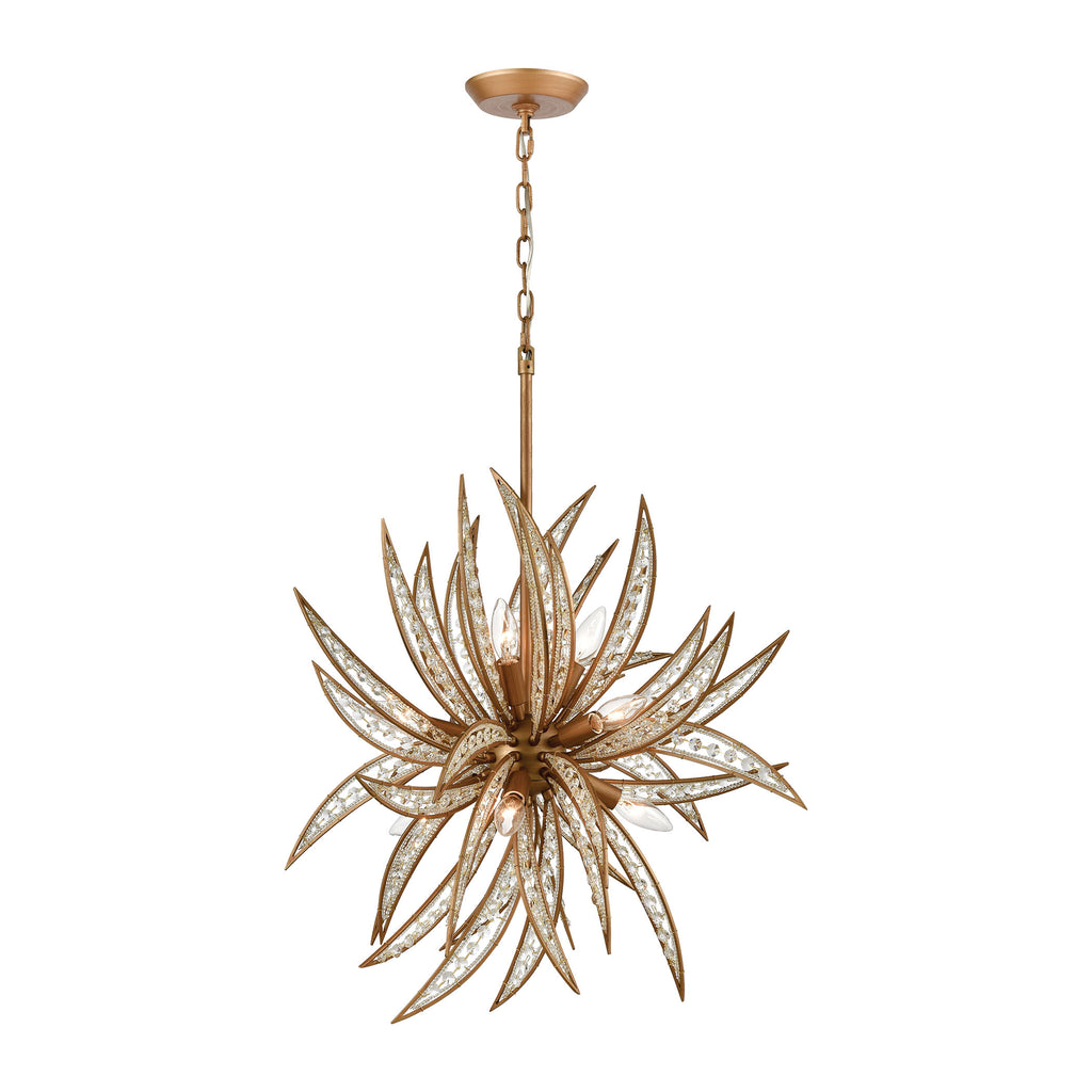 Naples 8-Light Chandelier in Matte Gold with Clear Crystal